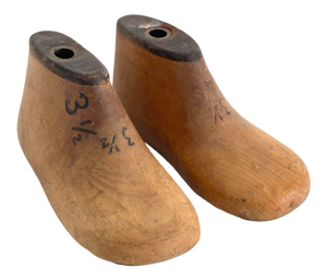 1970s Child Wooden Factory Shoe Forms - a Pair