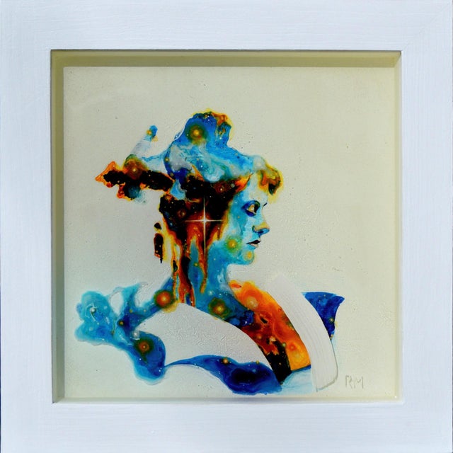 Galaxy Girl by Ryan Morse | Acrylic, oil, and resin Portrait of a woman with cosmic elements. For Sale