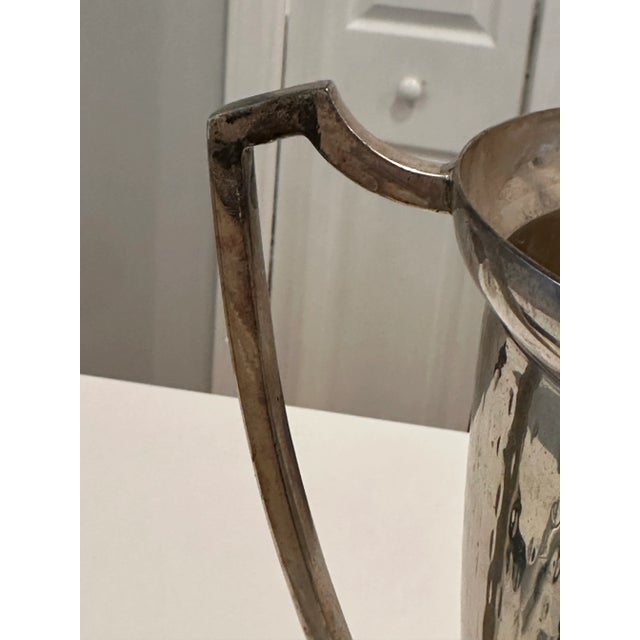 Shabby Chic Hammered Silvered Brass Trophy Vase For Sale - Image 10 of 10