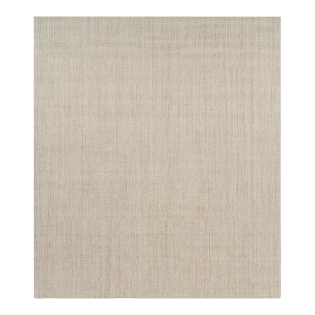 Rug & Kilim’s Oversized Modern Textural Solid Rug in Beige Tones and Striae - 14x16 For Sale