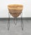 Mid-Century Modern Mid Century Modern Planter Kimball Bullet Round Atomic Plant Stand Tan Fiberglass For Sale - Image 3 of 12