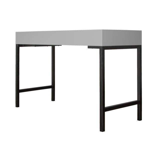 Maple Writing Desk - Light Gray For Sale In West Palm - Image 6 of 8