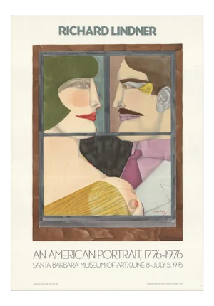 1976 Richard Lindner 'An American Portrait' Pop Art Multicolor,Brown Usa Lithograph