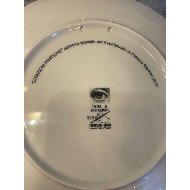 Late 20th Century Set of Eight Fornasetti Lina Cavalieri Porcelain Plates For Sale - Image 11 of 13