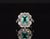 Gia Certified 2.53ct Natural Zambian Emerald & Diamond Halo Milgrain 18k White Gold Ring, Size 5 For Sale - Image 10 of 16