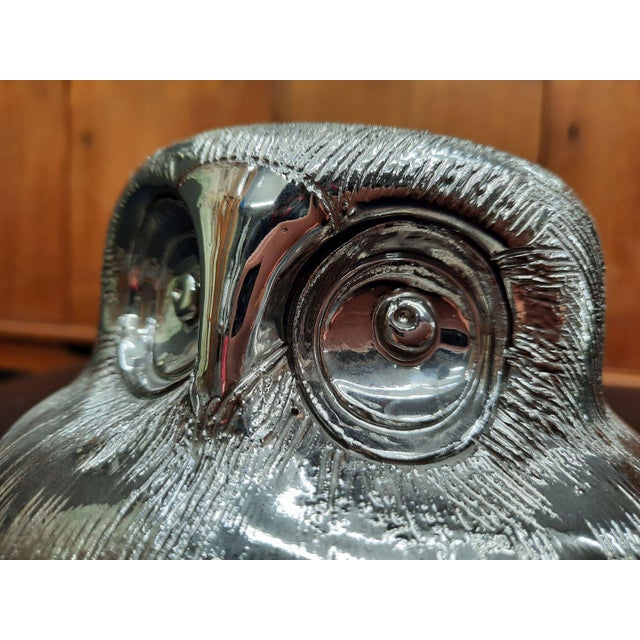 Ceramic Silver Ceramic Owl by Aldo Londi for Bitossi, Italy, 1970s For Sale - Image 7 of 12