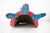 Large Vintage Hand Carved Red Diablo Costume Mask With Beard & Blue Feathers For Sale - Image 11 of 18