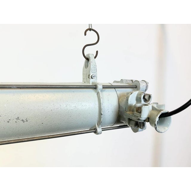Grey Industrial Hanging Tube Light from Elektrosvit, 1980s For Sale - Image 13 of 18