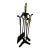 20th Century MCM Black & Brass Petite Fireplace Tool Set For Sale