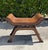 Contemporary Vintage Woven Rattan Scroll-Arm Footstool / Side Table For Sale - Image 3 of 11