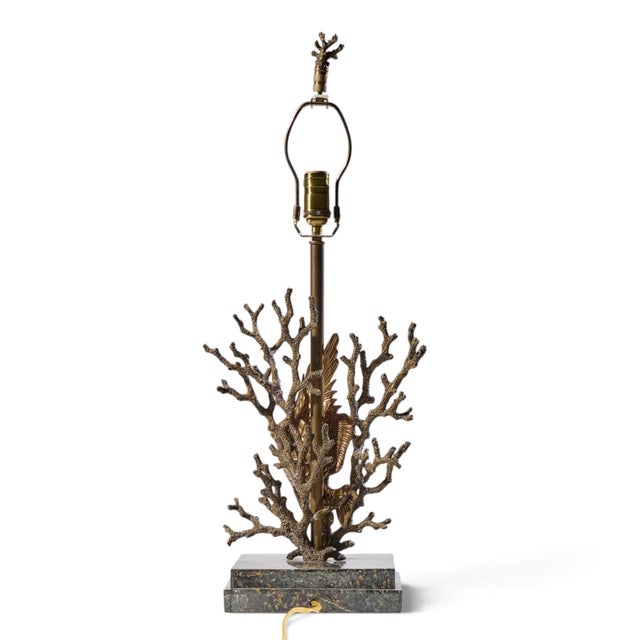 Late 20th Century Theodore Alexander Brass Fish and Coral Table Lamps - Pair For Sale In Chicago - Image 6 of 11