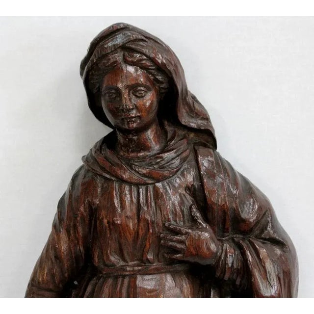 Oak Statue of a Saint, 19th Century For Sale - Image 5 of 18