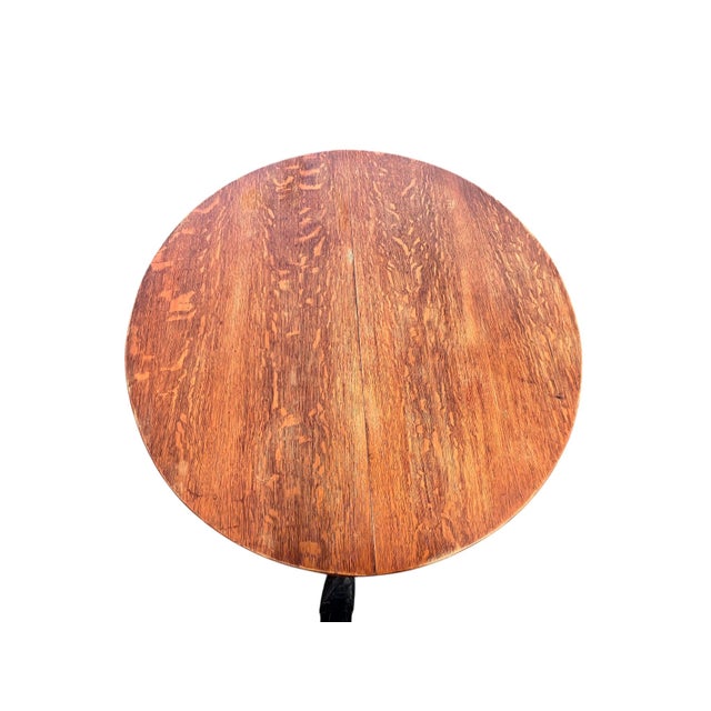 Early 20th Century Antique Lion Head Round Oak Dining Table For Sale - Image 5 of 11
