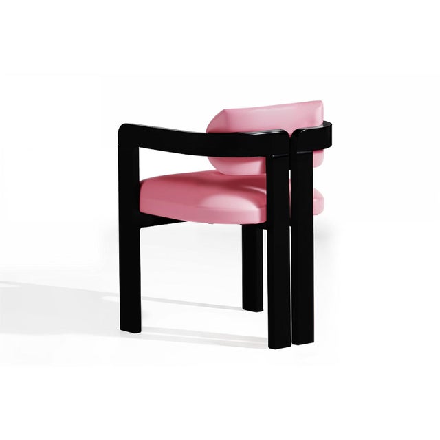 Contemporary Vértigo Dining Chair in Pink Velvet from Moanne For Sale - Image 3 of 6