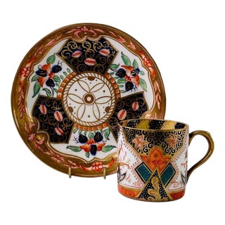 Antique Pattern 710 Demitasse Cup and Saucer from Jackson & Gosling Grosvenor, 1890, Set of 2 For Sale
