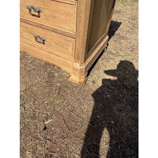 Wood 19th Century French Solid Oak Bleached Marble Top Chest of Drawer / Commodes For Sale - Image 7 of 17