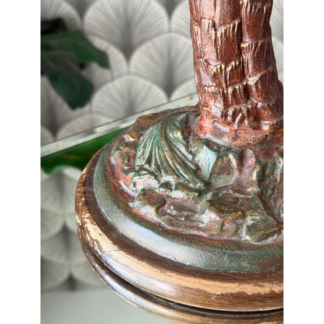 Vintage Tropical Tiki Jungle Safari Banana Palm Tree and Monkey Metal Table Lamp Attributed to Frederick Cooper For Sale - Image 16 of 18