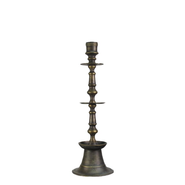 Solid Turkish Brass Candle Holder For Sale In Greensboro - Image 6 of 6