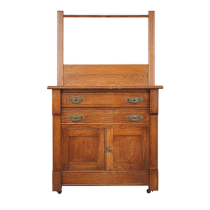 Antique Victorian Oak Bedroom Washstand