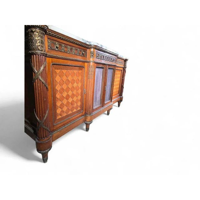 Antique Mahogany and Gilt Bronze Breakfast Credenza, 1900 For Sale - Image 8 of 11