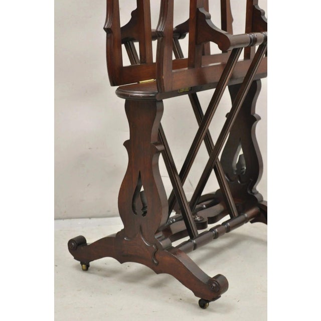 Antique American Victorian Carved Black Walnut Adjustable Folio Print Stand For Sale - Image 12 of 12
