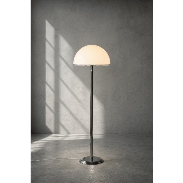 1970s Vintage Swedish Chrome and White Acrylic Floor Lamp from Nybro Armaturfabrik, 1970s For Sale - Image 5 of 16