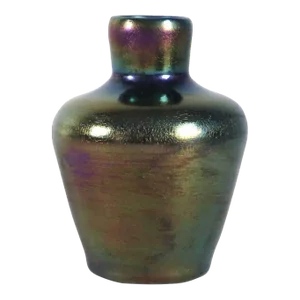 19th Century English Thomas Webb Iridescent Bronze Glass Cabinet Vase