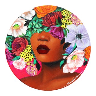 Bianca - Original Circular Sally K Figurative Original Artwork by Sally K For Sale
