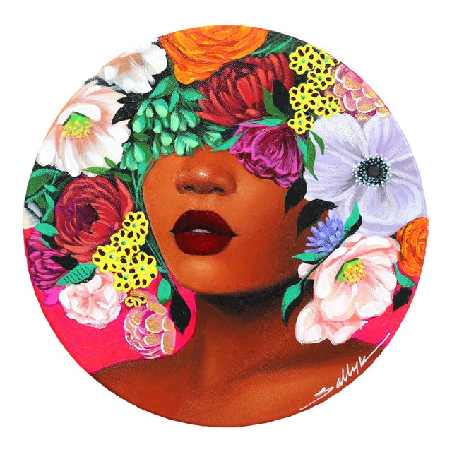 Bianca - Original Circular Sally K Figurative Original Artwork by Sally K For Sale