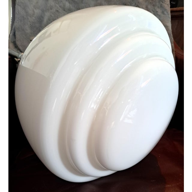 Glass Art Deco Opaline Pendant Light, 1930s For Sale - Image 7 of 11
