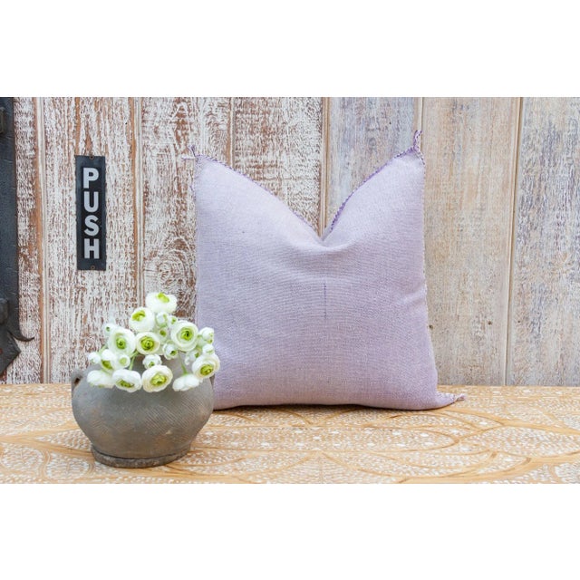 Lavender Lona Moroccan Silk Rug Pillow For Sale - Image 8 of 10