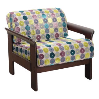 Vintage Chair in Beech and Fabric, Italy, 1970s For Sale