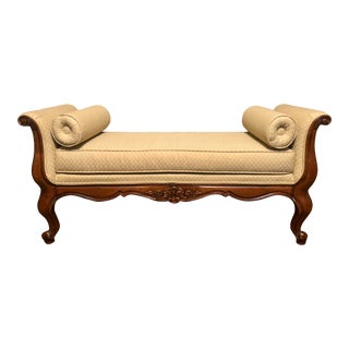 Ethan Allen U-Shaped Upholstered Bench with 2 Matching Pillows For Sale