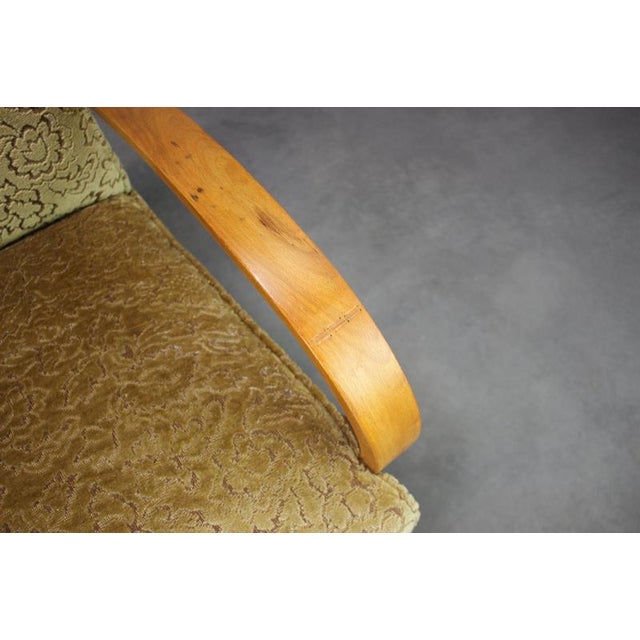 Czechoslovak Lounge Chairs with Curved Wooden Armrests by Jindřich Halabala, 1950s, Set of 2 For Sale - Image 6 of 18