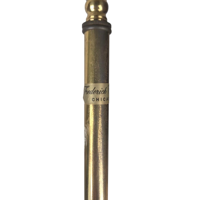 Metal Mid 20th Century Frederick Cooper Brass Bouillotte Lamp With Black Tole Shade, Chicago For Sale - Image 7 of 11