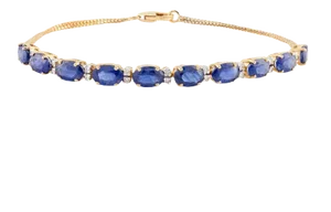 Blue Sapphire Tennis Bracelet With Diamonds for Wedding