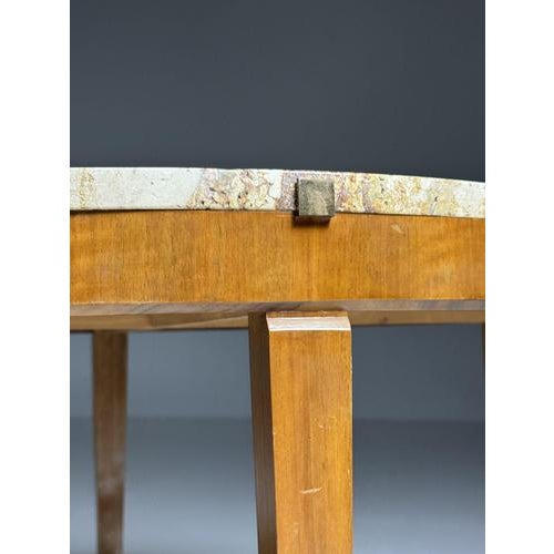 Travertine Coffee Table with Marble Top For Sale - Image 6 of 16