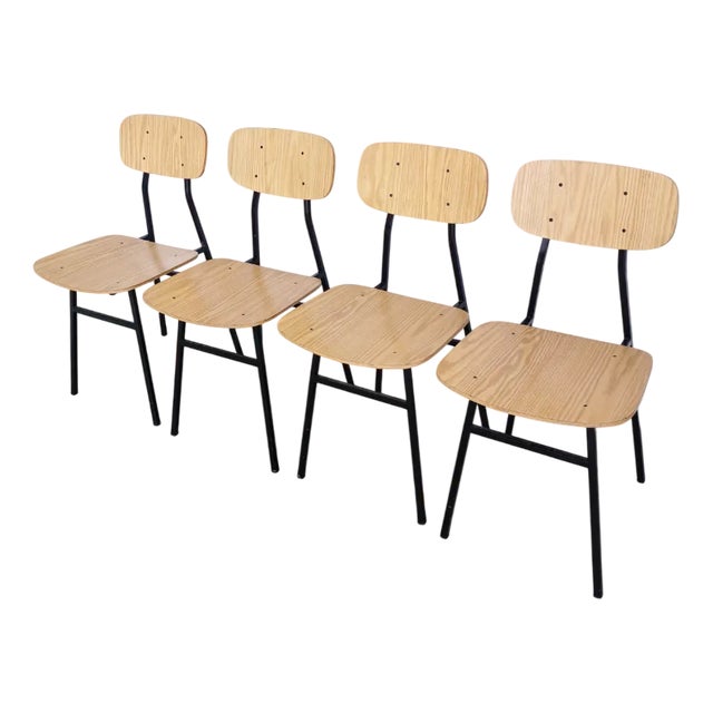 Mid-Century Modern School Chairs from STOL Kamnik, 1970s, Set of 4 For Sale