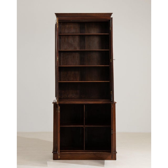 19th Century France Rich Mahogany Glazed Mahogany Bookcase Cabinet For Sale - Image 4 of 11