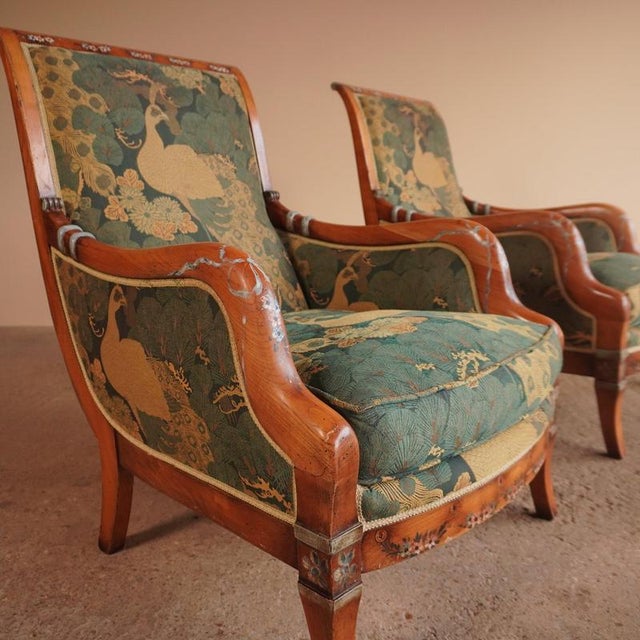Directoire Painted Lounge Chairs, Set of 2 For Sale - Image 3 of 18