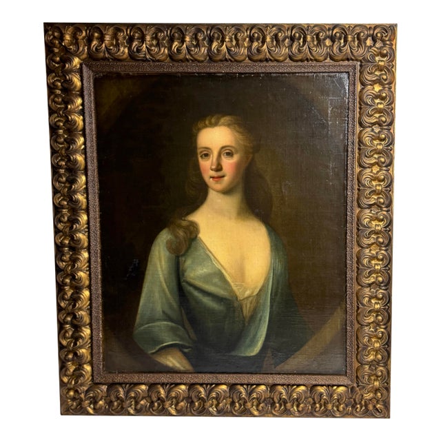 Early 18th Century English Portrait of a Lady in Blue, Attributed to Enoch Seeman For Sale