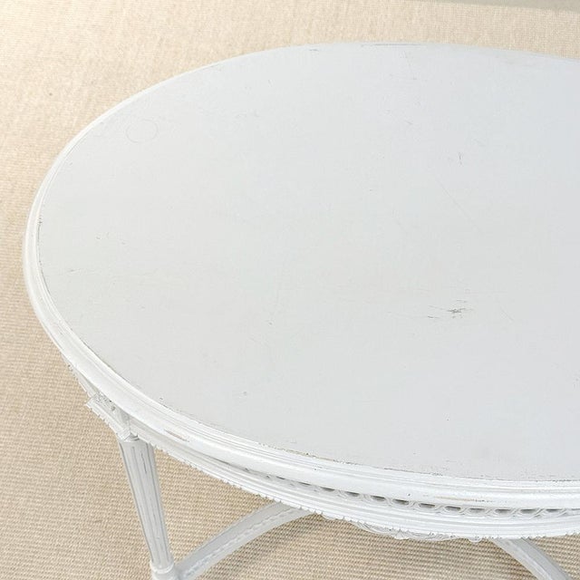Antique French Louis XVI Painted Oval Center Table ~ End Table For Sale - Image 17 of 18