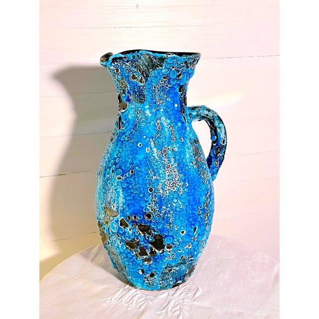 Mid 20th Century Fat Lava Ceramic Pitcher, by Charles Cart, France 1960s. For Sale - Image 5 of 6