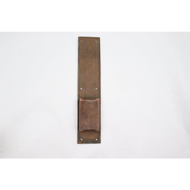 Mid 20th Century Vintage 13.75 In. Brass Push Plate With Recessed Pull For Sale - Image 5 of 5