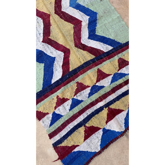 1990s Kilim Boucherouite Rug - 4'2" X 7'7" Ft For Sale - Image 5 of 9