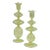 Green Swirl Glass Candlestick, Large, Set of 2 For Sale
