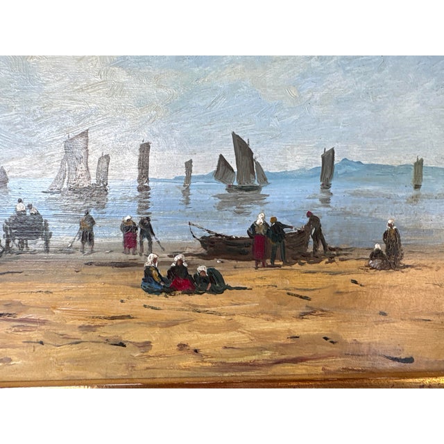 Gérard Roux / Rouxe, Beach Scene in Normandy, 1960s, Oil on Panel, Framed For Sale - Image 7 of 14