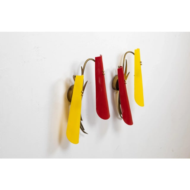 Brass and Acrylic Glass Wall Lights, 1950s, Set of 2, in Flawless conditions. Designed 1950 to 1959 European Plug (up to...