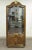 Mastercraft Amboyna Burl Wood French Hollywood Regency Curio Display Cabinet. Item features a lighted interior with...
