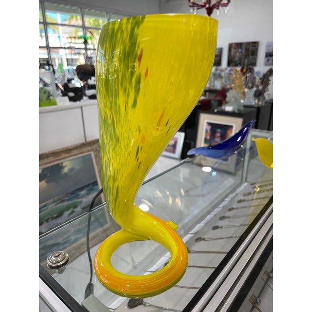 This is a very lovely and contemporary blown glass table or desk lamp from the furnaces of Murano's Barovier & Toso....